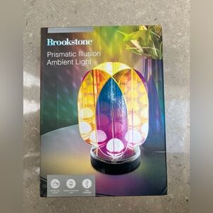 NIB Prismatic Illusion Ambient Light: Brookstone w charging cable, instructions